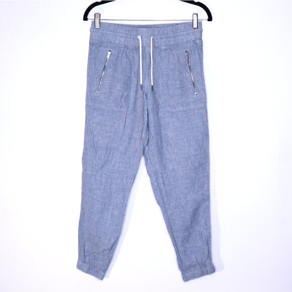 ATHLETA Cabo Linen Jogger Chambray Blue Pull On Summer Beachwear Women's 4P - Picture 1 of 11